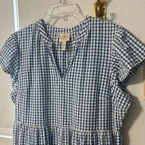 St. John's Bay Blue and White Checkered Dress